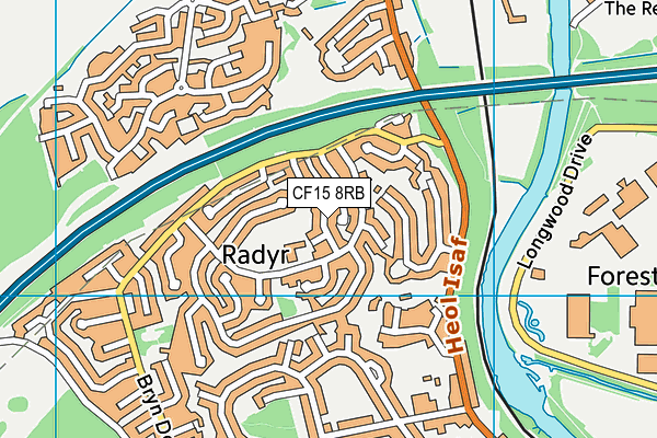 CF15 8RB map - OS VectorMap District (Ordnance Survey)