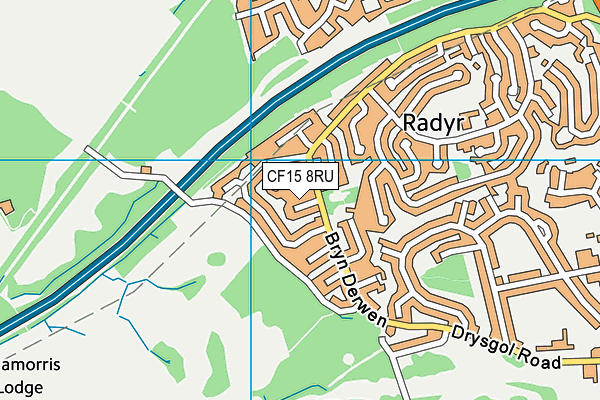 CF15 8RU map - OS VectorMap District (Ordnance Survey)