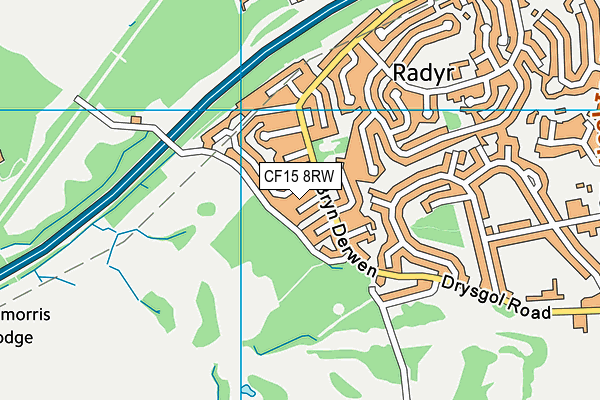 CF15 8RW map - OS VectorMap District (Ordnance Survey)