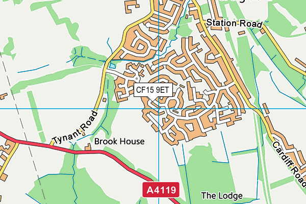 CF15 9ET map - OS VectorMap District (Ordnance Survey)