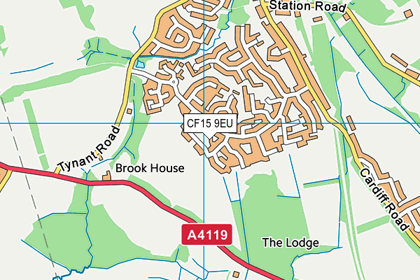 CF15 9EU map - OS VectorMap District (Ordnance Survey)