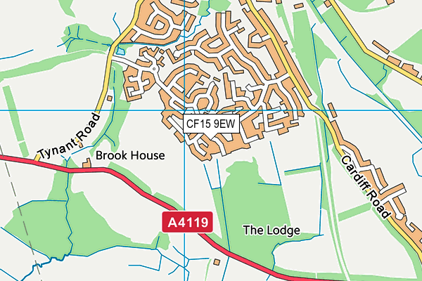 CF15 9EW map - OS VectorMap District (Ordnance Survey)