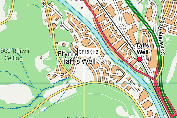 CF15 9HB map - OS VectorMap District (Ordnance Survey)