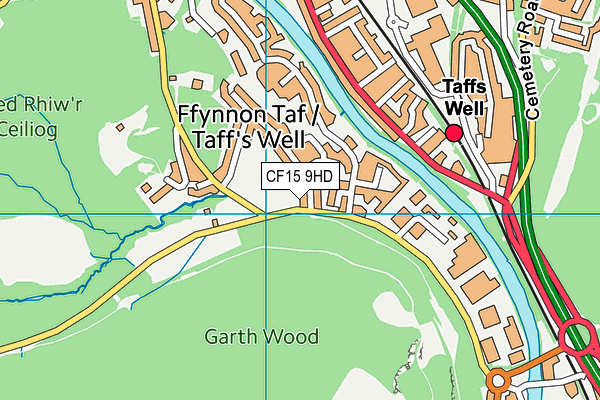 CF15 9HD map - OS VectorMap District (Ordnance Survey)