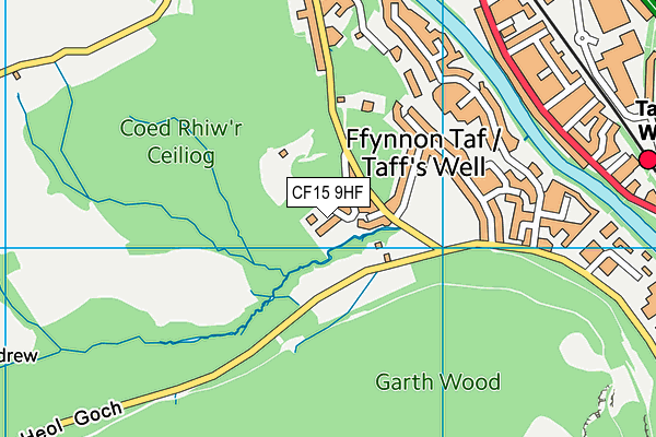 CF15 9HF map - OS VectorMap District (Ordnance Survey)