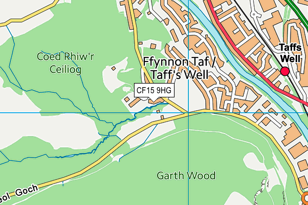 CF15 9HG map - OS VectorMap District (Ordnance Survey)