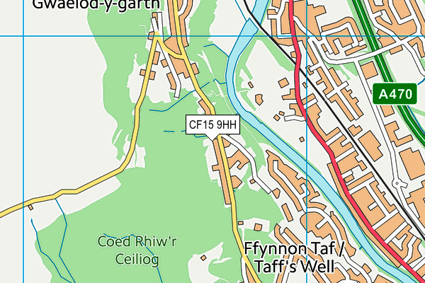 CF15 9HH map - OS VectorMap District (Ordnance Survey)