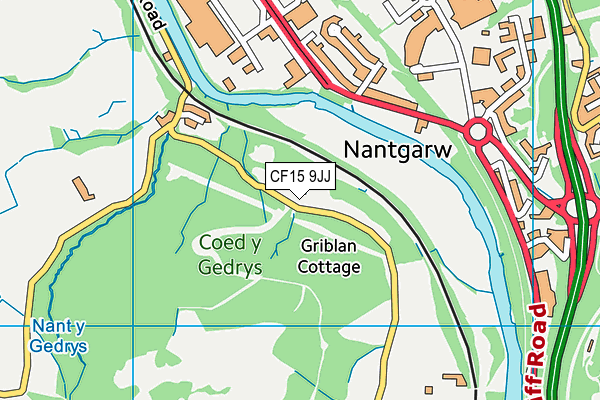 CF15 9JJ map - OS VectorMap District (Ordnance Survey)