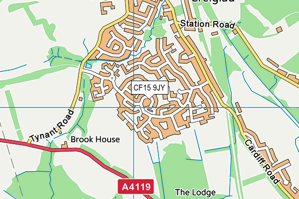 CF15 9JY map - OS VectorMap District (Ordnance Survey)