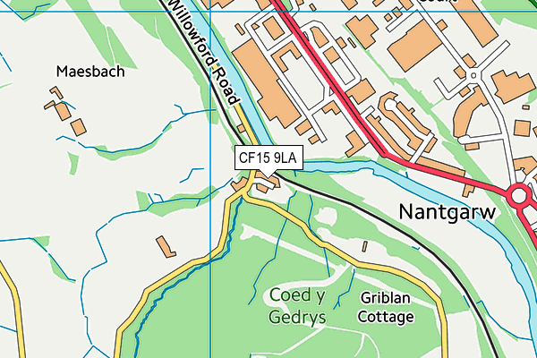 CF15 9LA map - OS VectorMap District (Ordnance Survey)