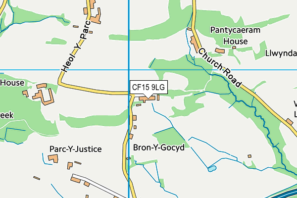 CF15 9LG map - OS VectorMap District (Ordnance Survey)