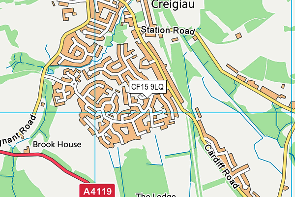 CF15 9LQ map - OS VectorMap District (Ordnance Survey)