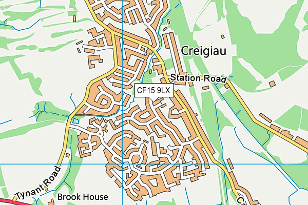 CF15 9LX map - OS VectorMap District (Ordnance Survey)