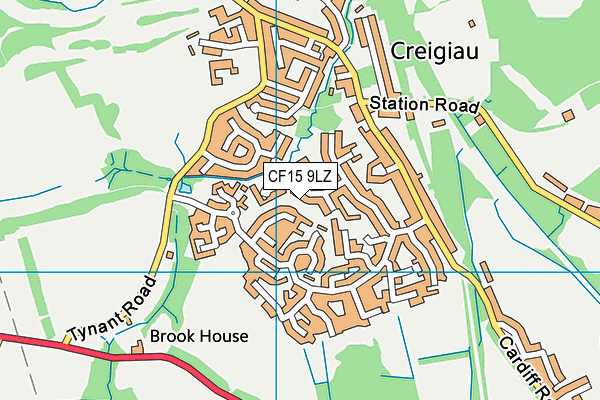 CF15 9LZ map - OS VectorMap District (Ordnance Survey)