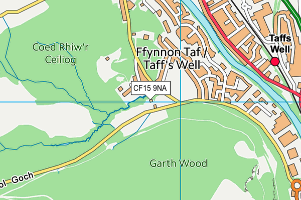 CF15 9NA map - OS VectorMap District (Ordnance Survey)