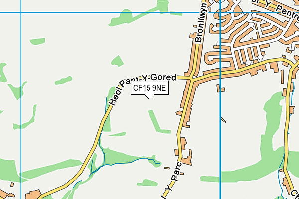 CF15 9NE map - OS VectorMap District (Ordnance Survey)