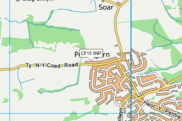 CF15 9NP map - OS VectorMap District (Ordnance Survey)