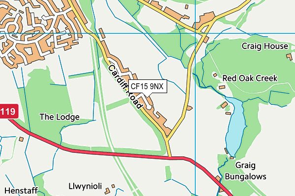 CF15 9NX map - OS VectorMap District (Ordnance Survey)