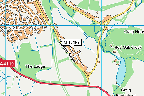 CF15 9NY map - OS VectorMap District (Ordnance Survey)