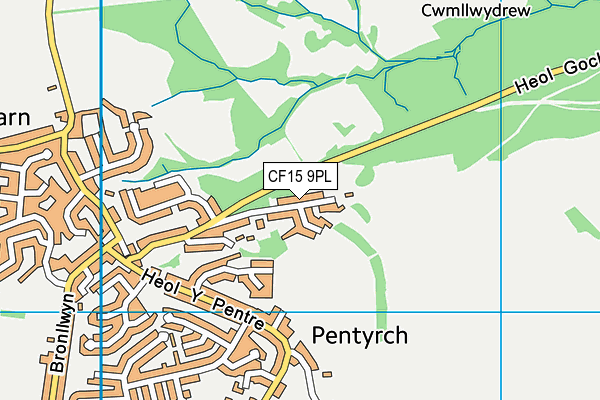 CF15 9PL map - OS VectorMap District (Ordnance Survey)