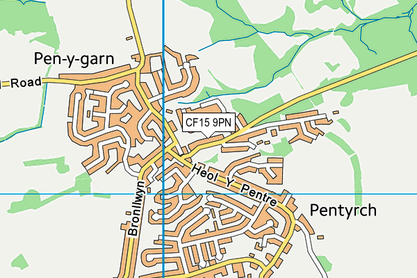CF15 9PN map - OS VectorMap District (Ordnance Survey)