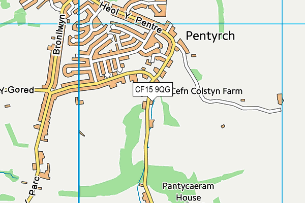 CF15 9QG map - OS VectorMap District (Ordnance Survey)