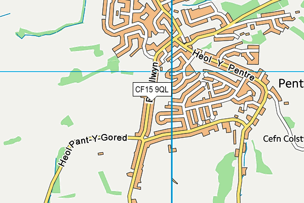 CF15 9QL map - OS VectorMap District (Ordnance Survey)