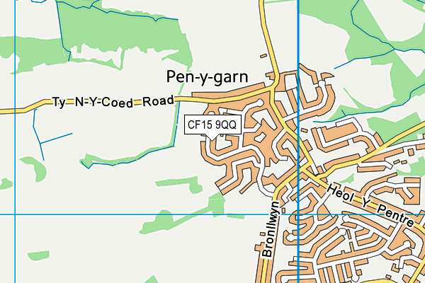 CF15 9QQ map - OS VectorMap District (Ordnance Survey)