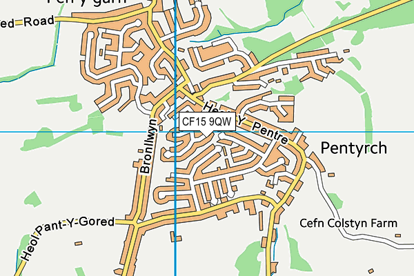 CF15 9QW map - OS VectorMap District (Ordnance Survey)