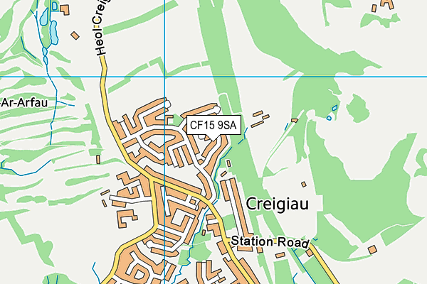 CF15 9SA map - OS VectorMap District (Ordnance Survey)