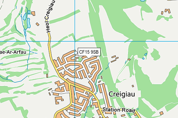 CF15 9SB map - OS VectorMap District (Ordnance Survey)