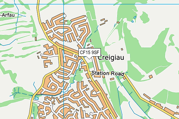 CF15 9SF map - OS VectorMap District (Ordnance Survey)