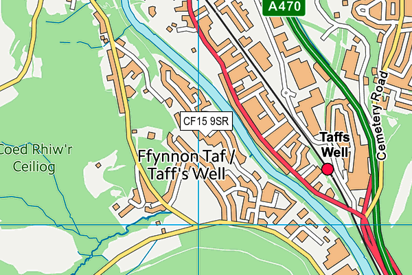 CF15 9SR map - OS VectorMap District (Ordnance Survey)