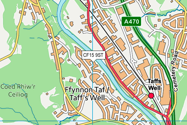 CF15 9ST map - OS VectorMap District (Ordnance Survey)