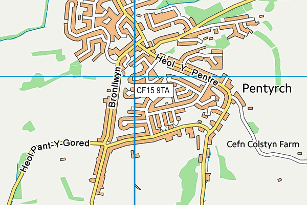 CF15 9TA map - OS VectorMap District (Ordnance Survey)