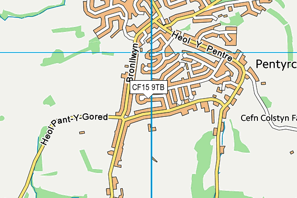 CF15 9TB map - OS VectorMap District (Ordnance Survey)