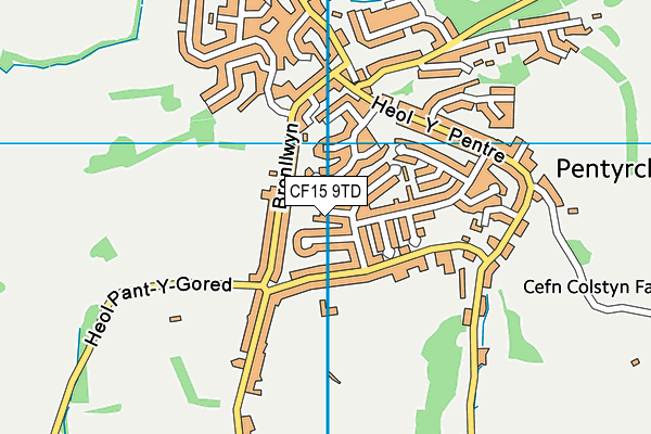 CF15 9TD map - OS VectorMap District (Ordnance Survey)