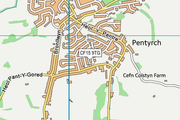 CF15 9TG map - OS VectorMap District (Ordnance Survey)