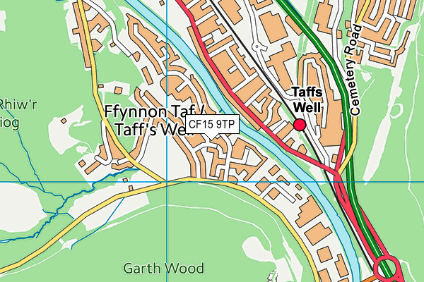 CF15 9TP map - OS VectorMap District (Ordnance Survey)