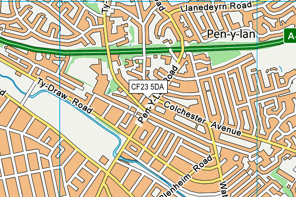 CF23 5DA map - OS VectorMap District (Ordnance Survey)