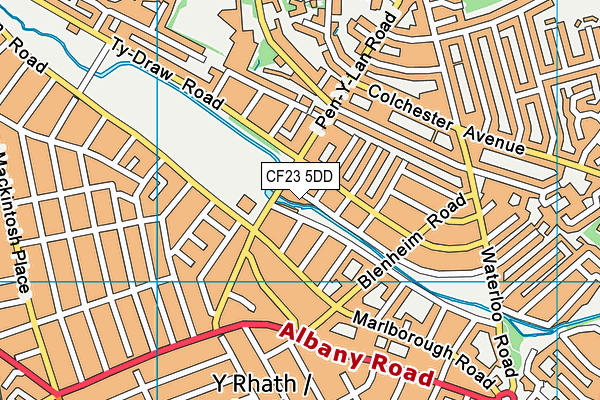 CF23 5DD map - OS VectorMap District (Ordnance Survey)