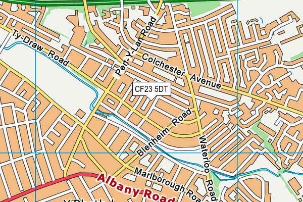 CF23 5DT map - OS VectorMap District (Ordnance Survey)