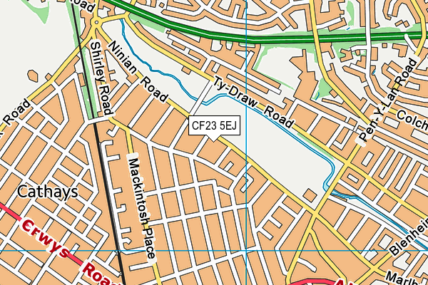 CF23 5EJ map - OS VectorMap District (Ordnance Survey)