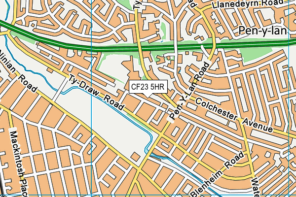 CF23 5HR map - OS VectorMap District (Ordnance Survey)
