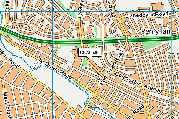 CF23 5JE map - OS VectorMap District (Ordnance Survey)