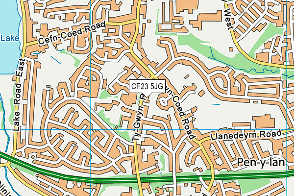 CF23 5JG map - OS VectorMap District (Ordnance Survey)