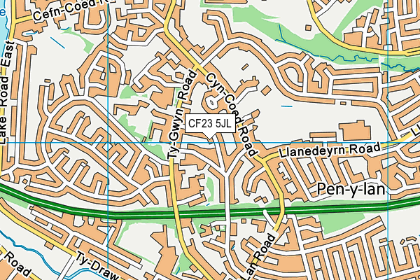CF23 5JL map - OS VectorMap District (Ordnance Survey)