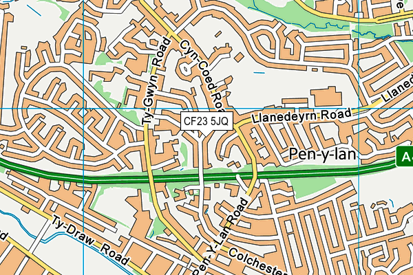 CF23 5JQ map - OS VectorMap District (Ordnance Survey)