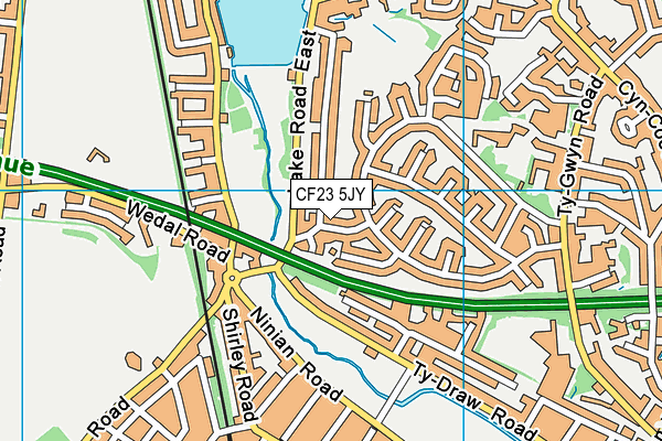 CF23 5JY map - OS VectorMap District (Ordnance Survey)