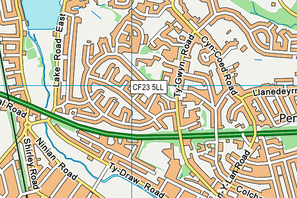 CF23 5LL map - OS VectorMap District (Ordnance Survey)